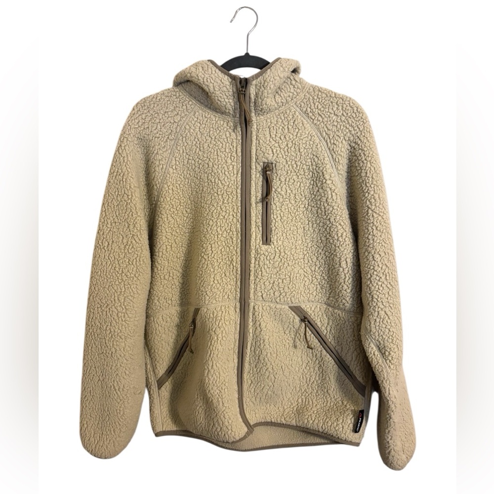 J. Crew Nordic Sherpa Fleece Hooded Jacket Large